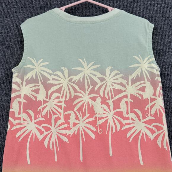 Tea Collection Sleeveless Jersey Knit Midi Dress Girls 5 Ombre Palm Tree Cotton - Picture 5 of 9